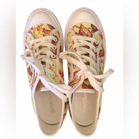 Zimmermann Shoes - Zimmermann Yellow and Cream Floral Sneakers size 8